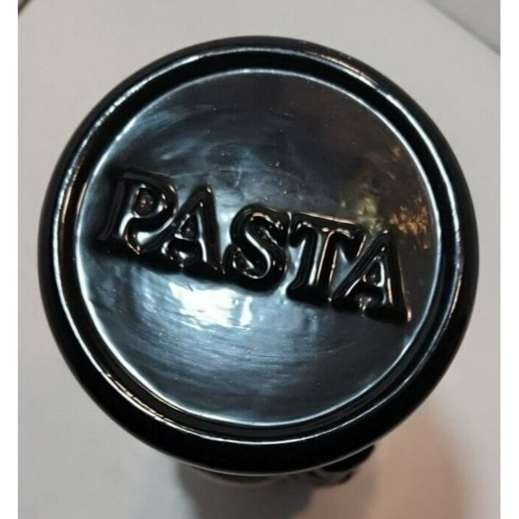 Houston Harvest Ceramic Tall Pasta Storage Container with Waiters in Relief - Picture 7 of 16